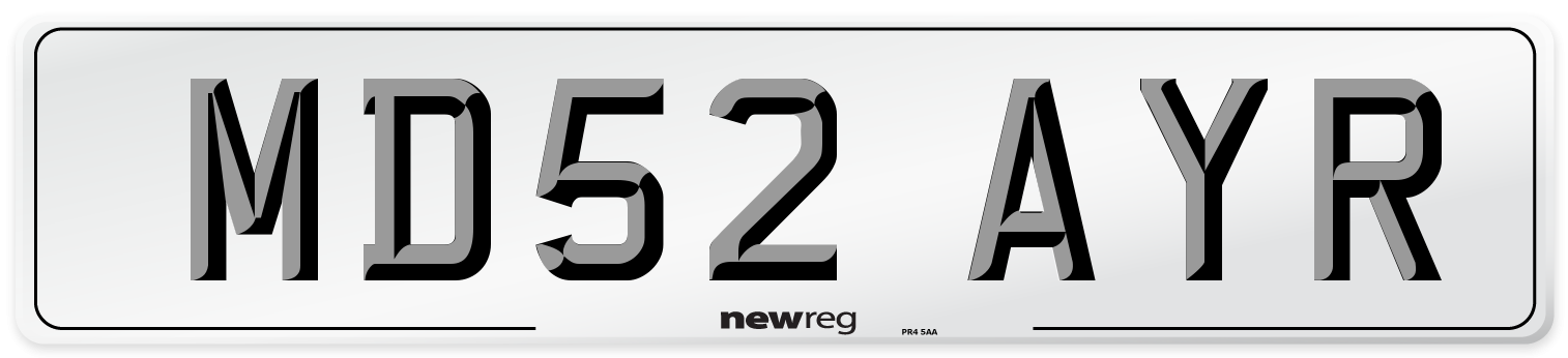 MD52 AYR Number Plate from New Reg